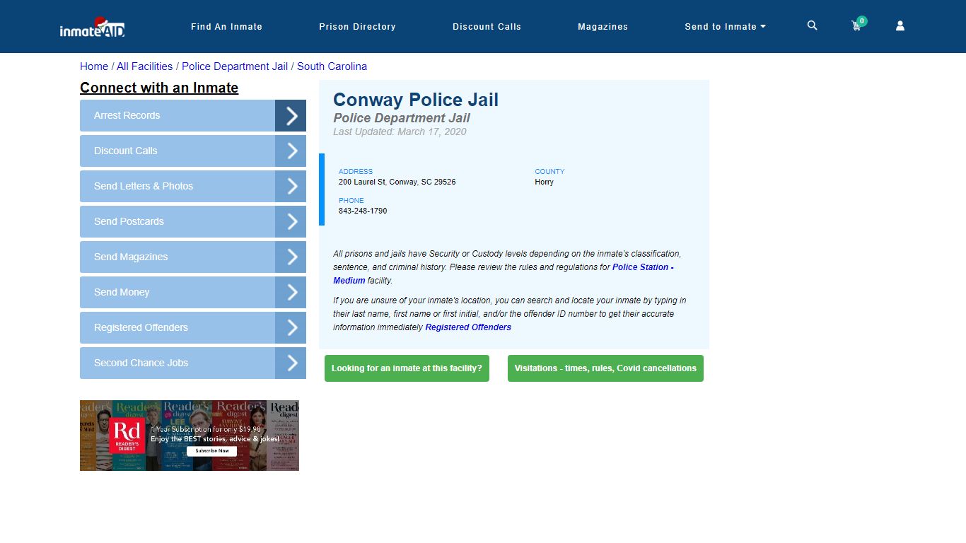 Conway Police Jail & Inmate Search - Conway, SC